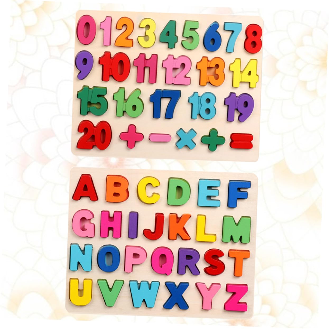Hemobllo Puzzle Educativo in Legno per Numeri Alfabeto Maiuscolo Colorato Gioco Didattico per Sviluppo Cognitivo e Coordinazione Mano-occhio