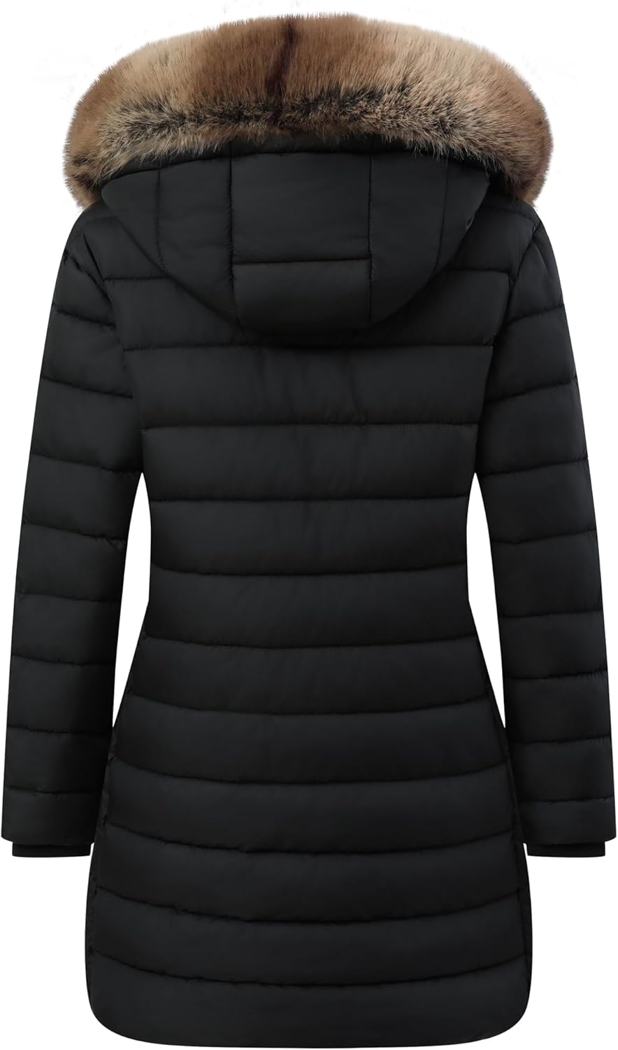 Women's Winter Coat Warm Windproof Jacket | Waterproof Quilted Parka with Detachable Faux Fur-Lined Hood for Cold Weather - Image 3