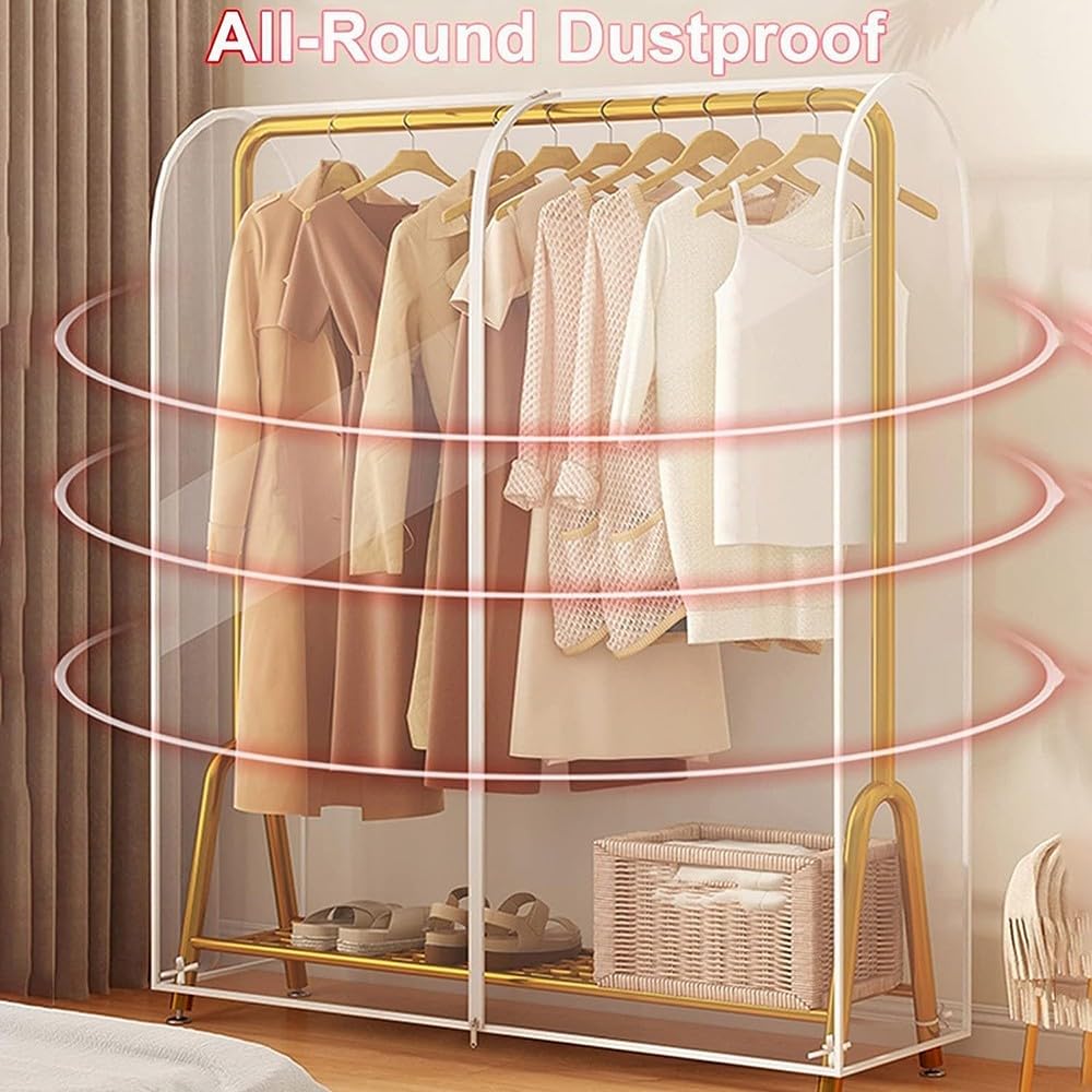 Copriabiti Per Armadio Antipolvere - Con Finestra Trasparente, Grigio 150x120 Cm - Foto 2