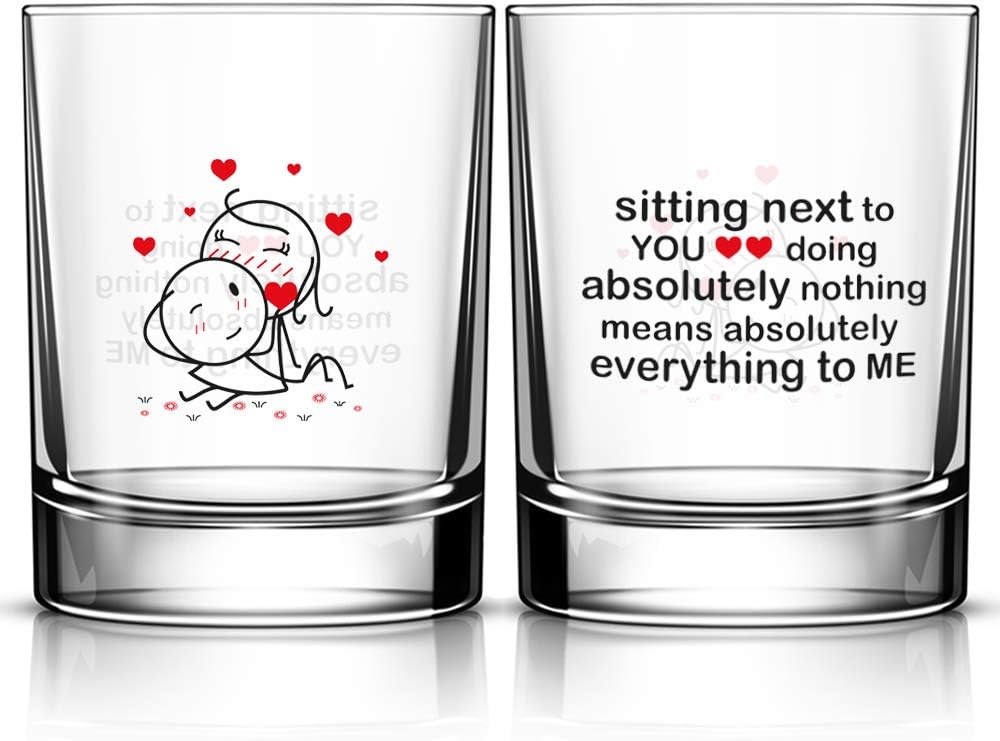 BoldLoft Love Me Tender Couple Drinking Glasses- Couple Gifts for Her, Girlfriend, Wife, Guitar Lover Gifts, His and Hers Home Decor for Anniversary, Valentine's Day, Christmas, Wedding, Engagement