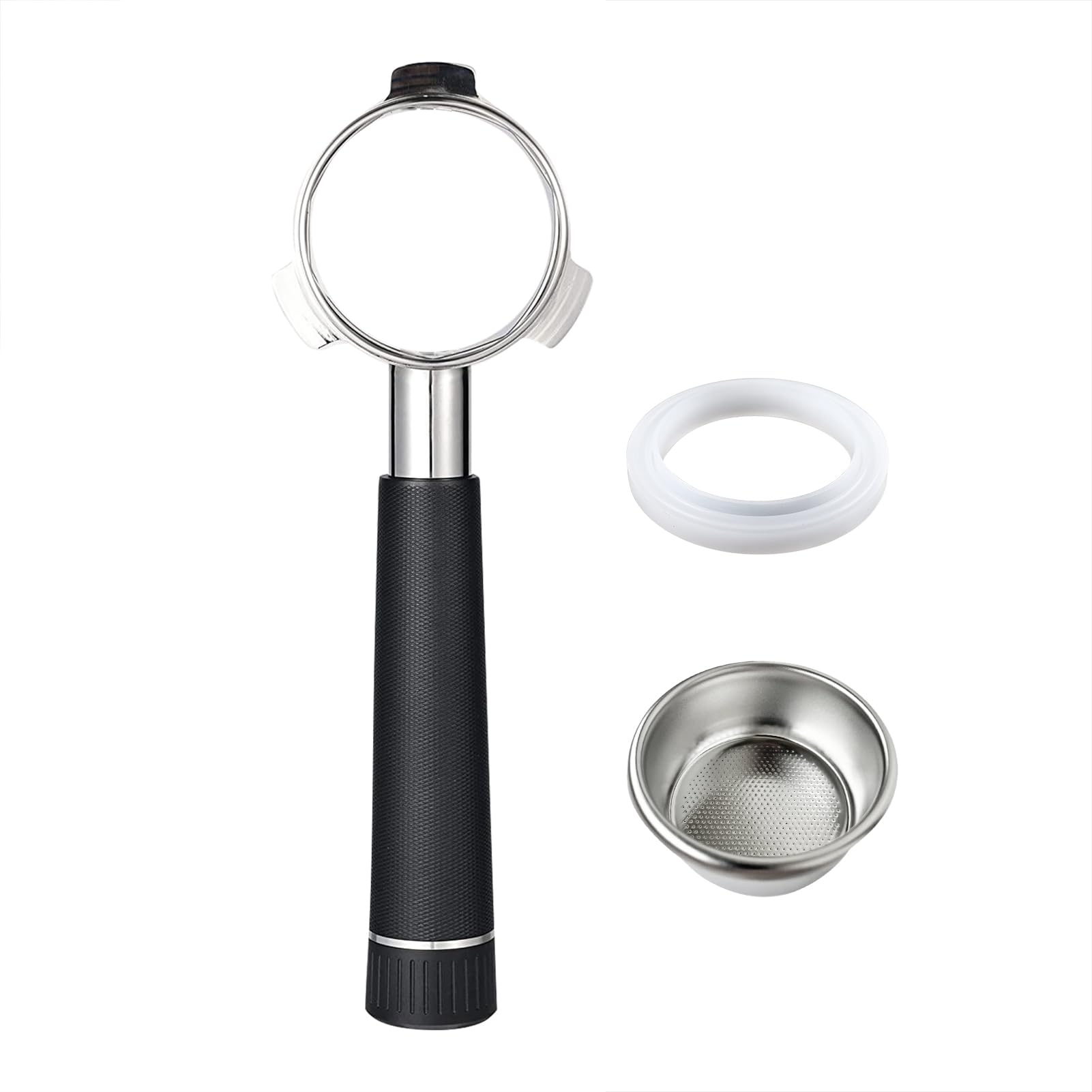 Kavolet Portacoladores sin suelo de 54 mm, portafiltros de café con 3 orejas sin fondo con mango de aleación y cabeza de acero inoxidable, compatible con cafetera Breville870/875/878/880