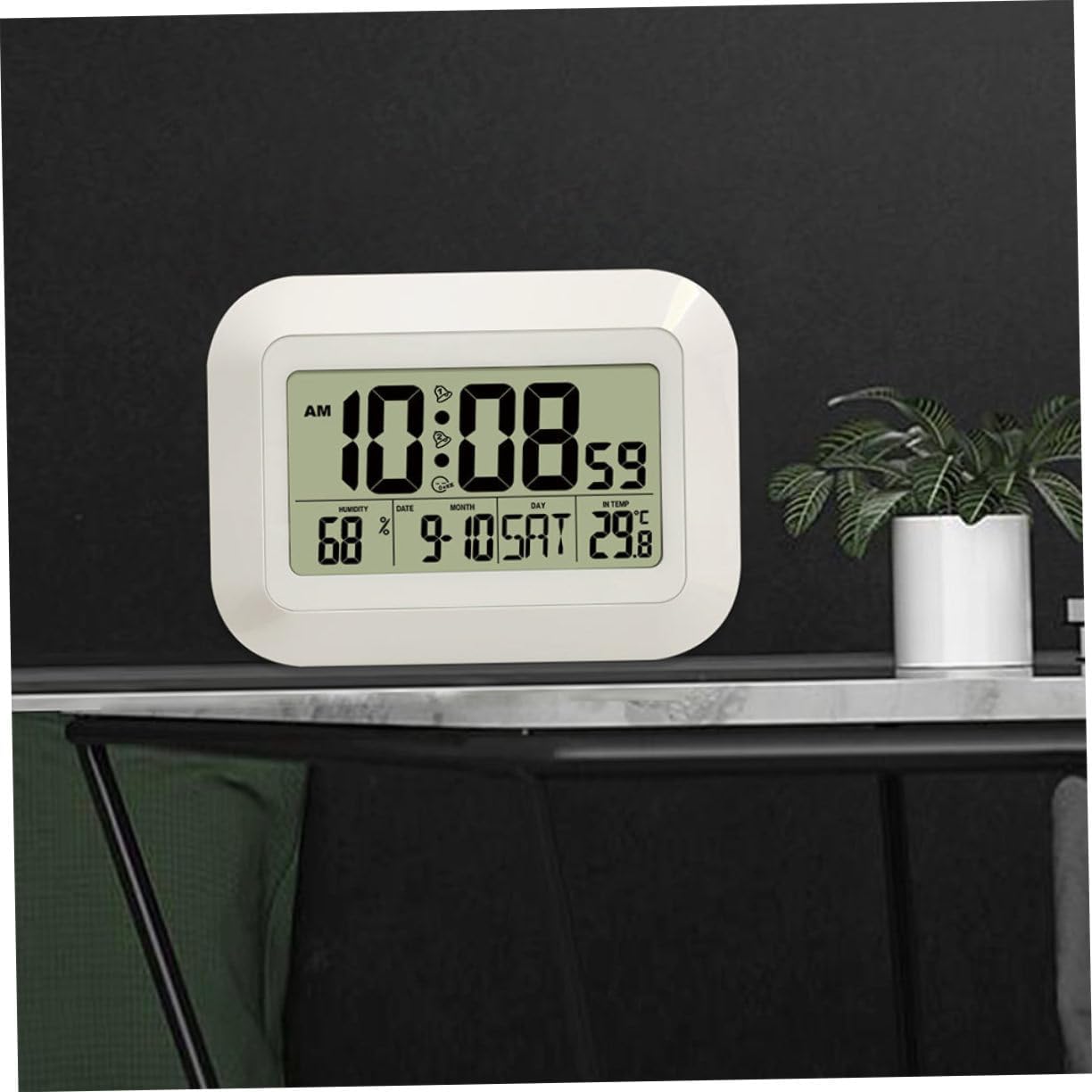 Multi-Functional Desktop Mute Electronic Alarm Clock Wall Clock Digital Date and Temperature Display