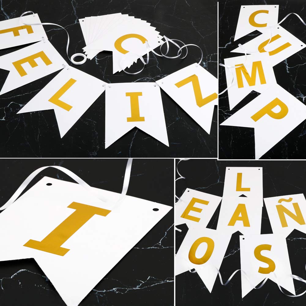 Happy Birthday Banner Feliz Cumpleanos Alles- Gute Zum Geburtstag In Spanische  Karte Nr 3e6eee8 Spanische Dekoration, image size:1000x1000