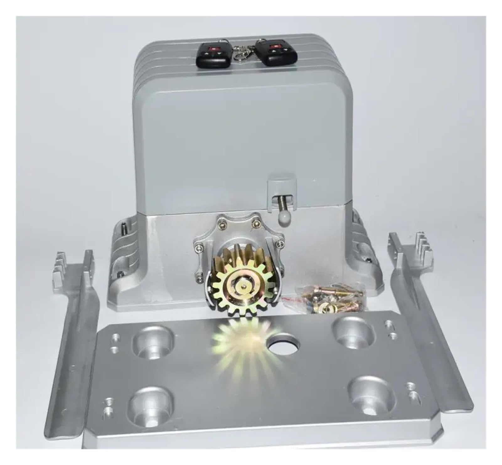 Kit apricancello, Operatore resistente del motore cancello scorrevole da 1800 kg con cremagliere 4 m 5 6 1 fotocellula a infrarossi lampada lampeggiante(Nylon rack 5m)
