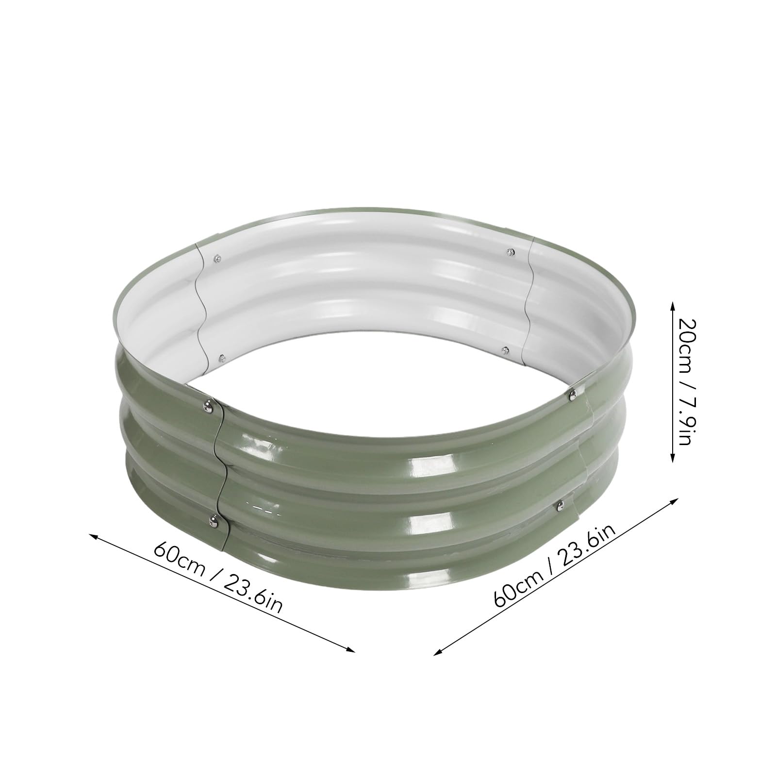 Generic Zestaw Metalowych Modułowych łóżek Ogrodowych Piękny Dekoracyjny Narożnik do Domowego Ogrodu Szkolnego 60x60x20CM (jasnozielony)