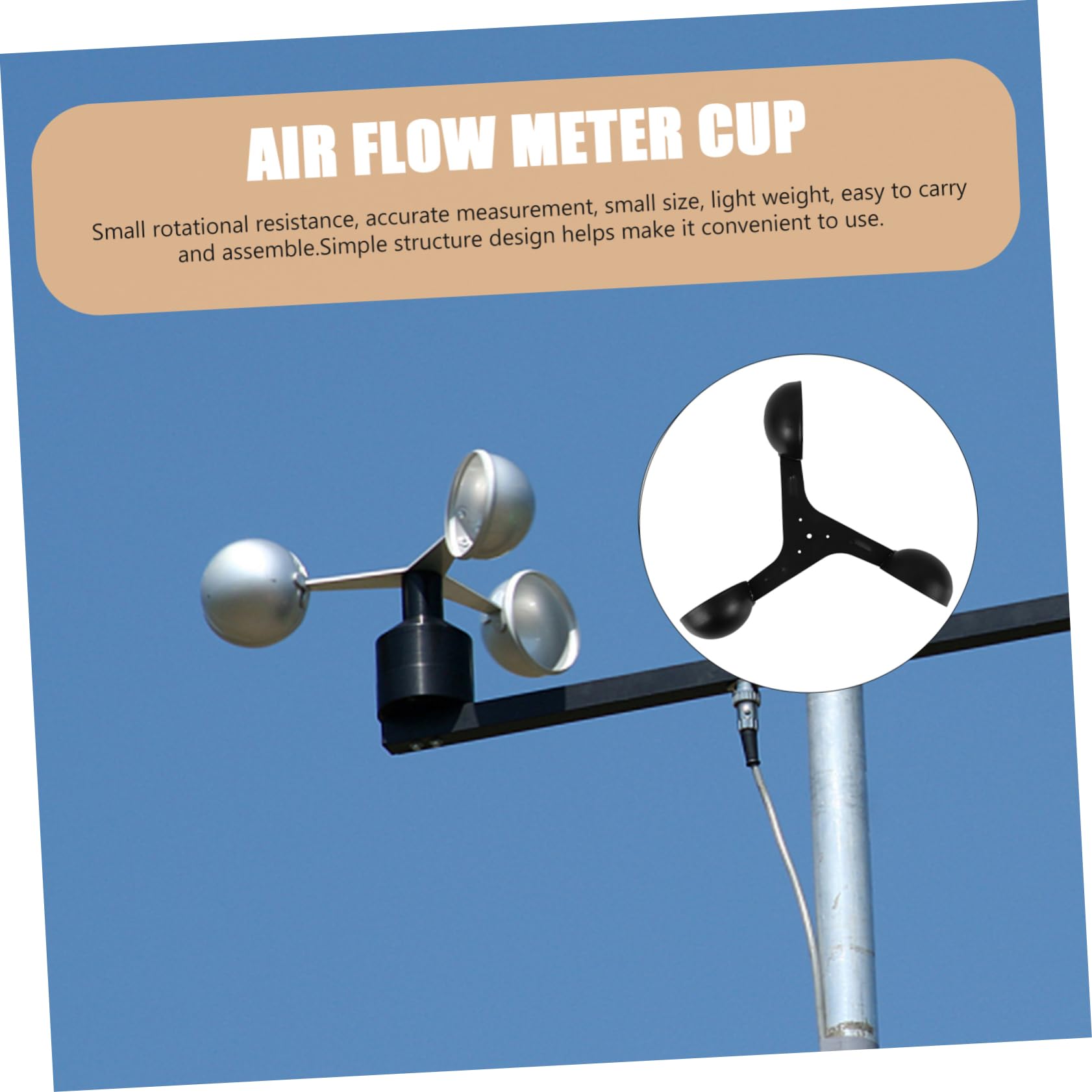 Yardenfun Anemometer Windbecher für Windmessung Ersatz Windgeschwindigkeitsbecher für Anemometer Präziser Windsensor Windmessung Cup für Luftstrommessung Wind Gauge Cup