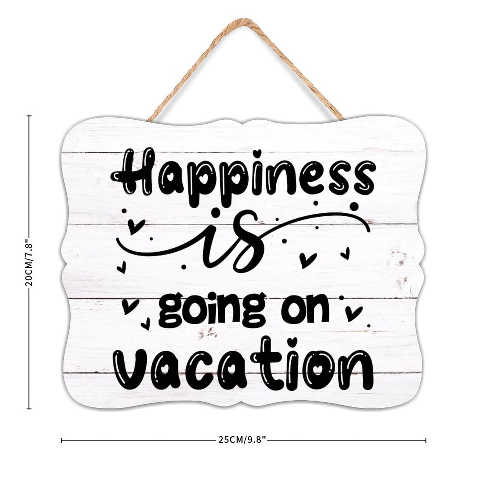 Targhetta In Legno Rustico Con Scritta 'Benessing Happiness Friendly' – Decorazione Da Parete 15x30 Cm
