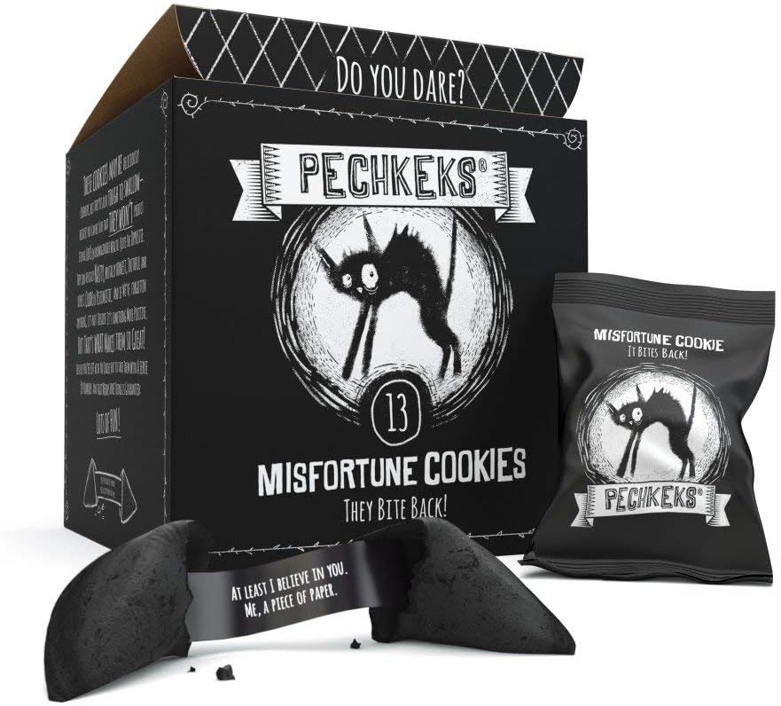 Pechkeks Misfortune Cookies 41002 - Black cookies, black humour: As merciless as Misfortune Cookies may be "Made in Germnay" Designbox - 13 Pieces