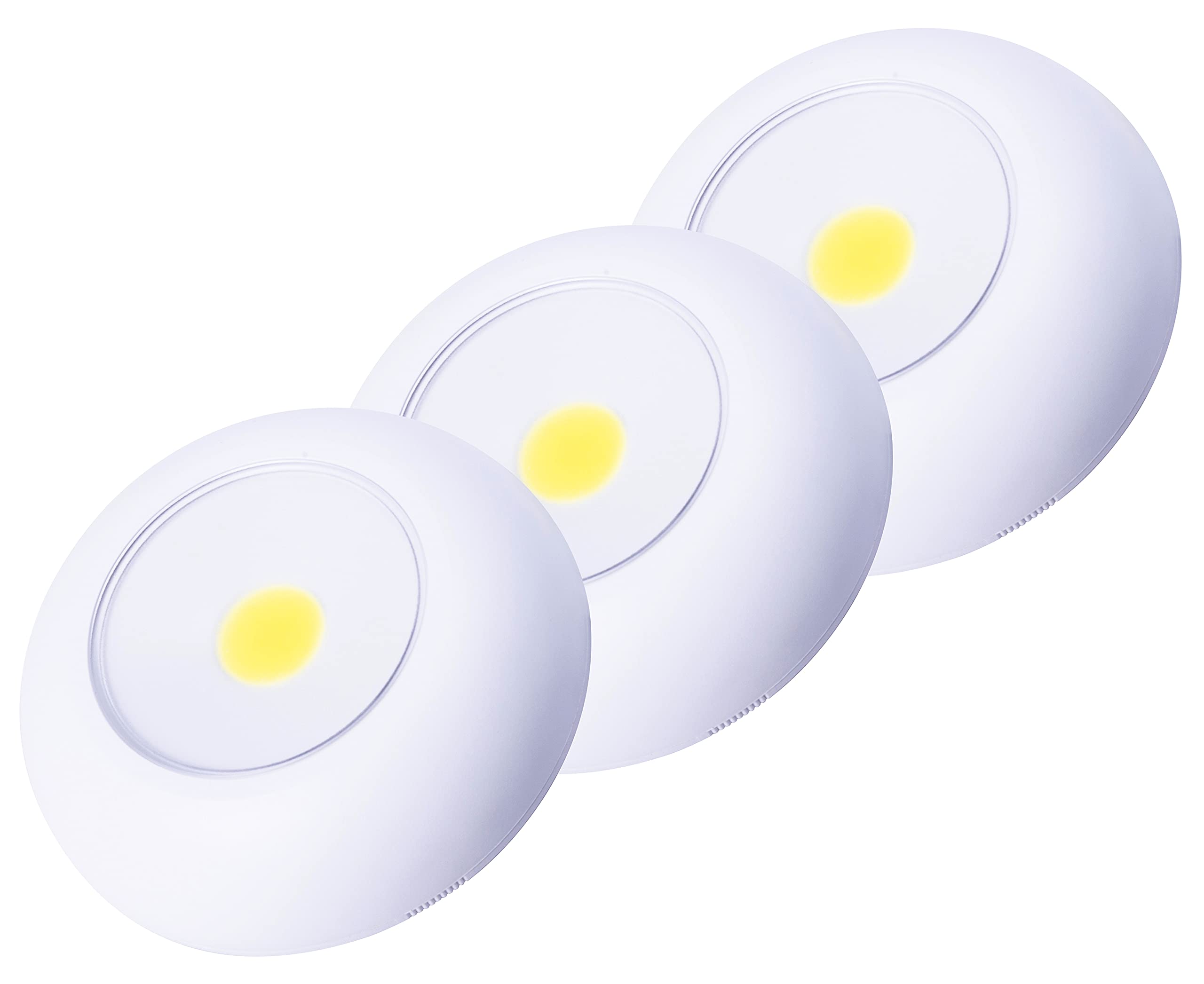 LIGHT IT! by Fulcrum 30041-308 COB LED Anywhere Puck Light, 3-Pack, White