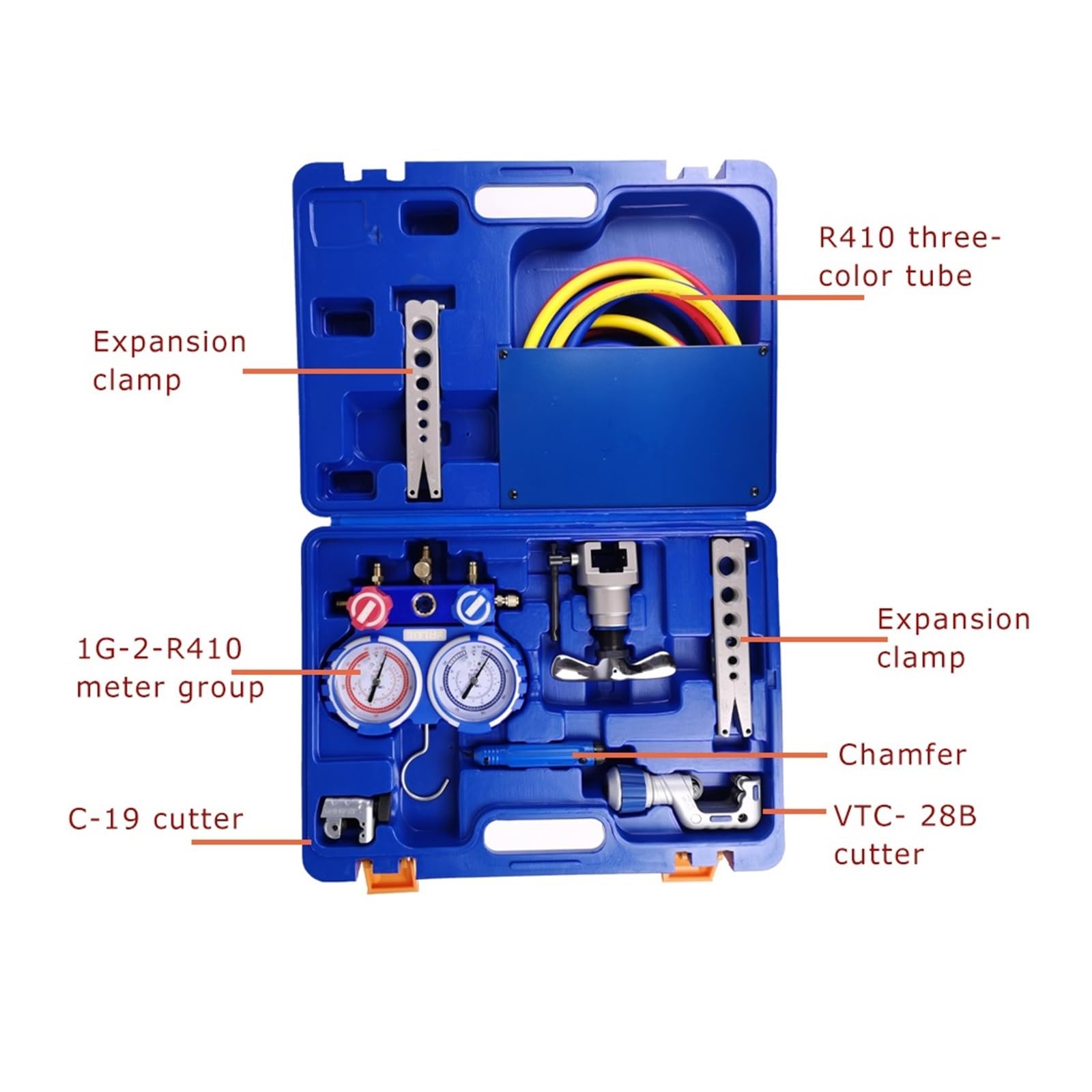 Attrezzi per svasatura Kit di Utensili for Svasatura Integrati for Refrigerazione Set di Utensili for Refrigerazione Set di Espansori con Manometro for Pressione del Refrigerante