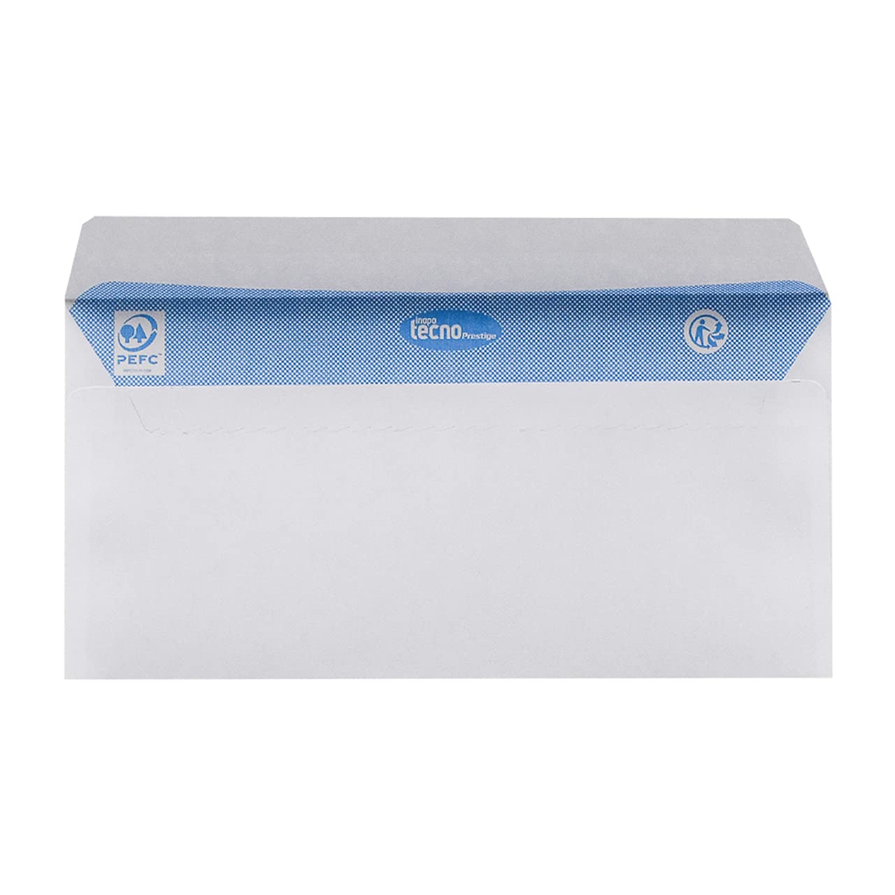 TECNO PRESTIGE, boîte de 500 enveloppes extra blanc, bande de protection, 80g, Format DL 110x220 mm