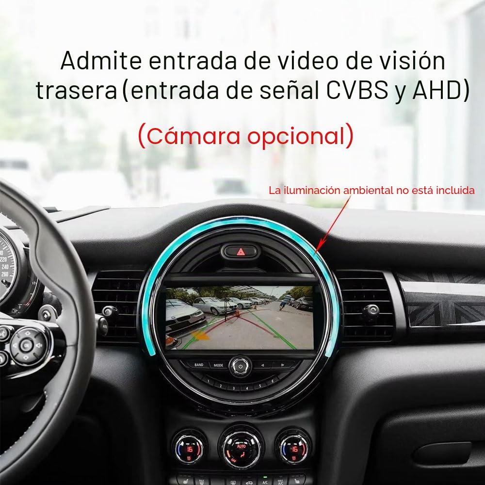 Reproductor de coche, GPS, navegación, Carplay/Android para BMW Mini R56 F55 F56 F57 John Cooper Works, One First, One D, Cooper SD (con cámara de luz), Radio HD de 9 pulgadas