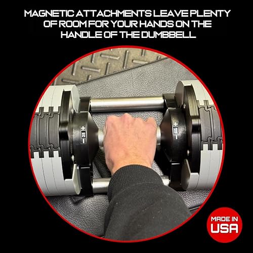 Miniatura 7 de Micro Gainz - Accesorio magnético de peso de 1.25 libras para mancuernas ajustables estilo Nuobell, elige 2 o 4 placas de peso magnéticas, ideal