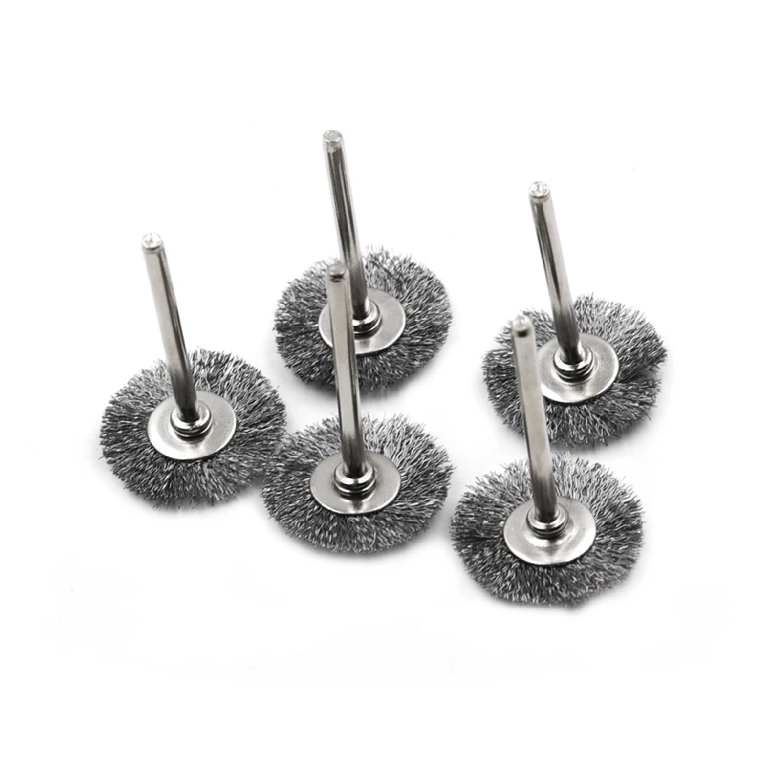 Tarcze szczotkowe z drutu, Zestaw szczotek garnkowych z drutu ze stali nierdzewnej, 5 szt. Trzpień 3 mm do narzędzia obrotowego(5PCs B)