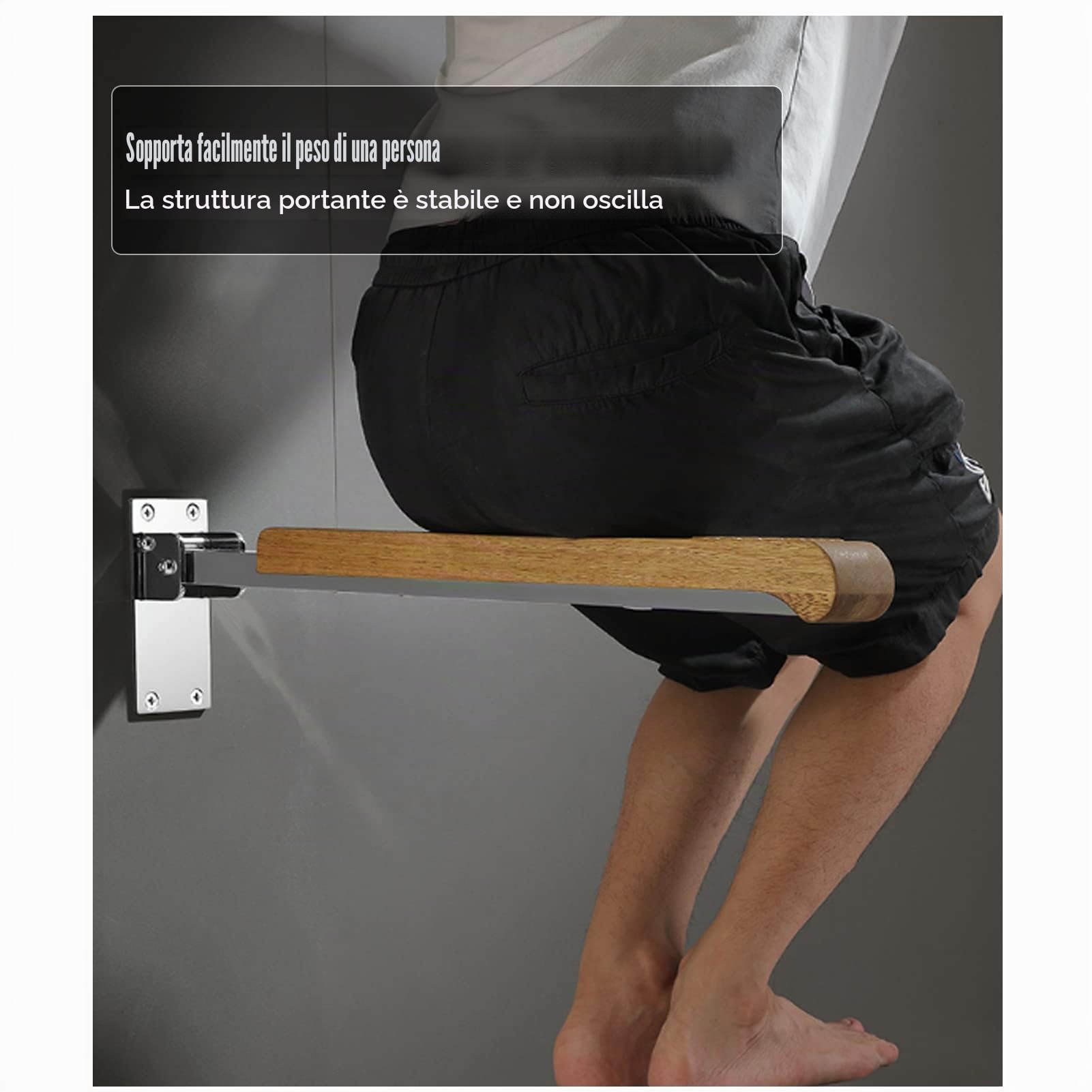 Maniglioni in Legno per Anziani da Parete, Maniglioni per disabili Maniglioni per WC Pieghevoli Maniglione Ribaltabile Vasche da Bagno e docce Maniglia per WC Sicurezza per disabili, Anziani, disabi