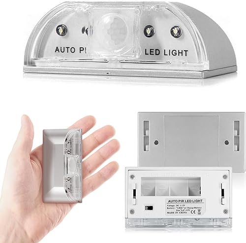 Miniatura 4 de WONFAST Luces de ojo de cerradura, sensor automático PIR infrarrojo, detector de movimiento para el hogar, 4 LED, lámpara de bloqueo de puerta, luz
