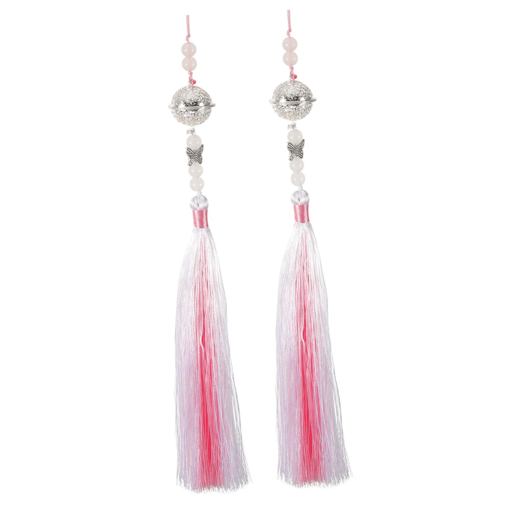 NUOBESTY 14 Pcs Tassel Pendant Cap Gown Tassel Hanging Lotus Tassel Chinese Tassel Waist Ornaments Chinese Character Charm Fringe Retro Chinese Tassel Waist White Costume Plastic Wei Wuxian