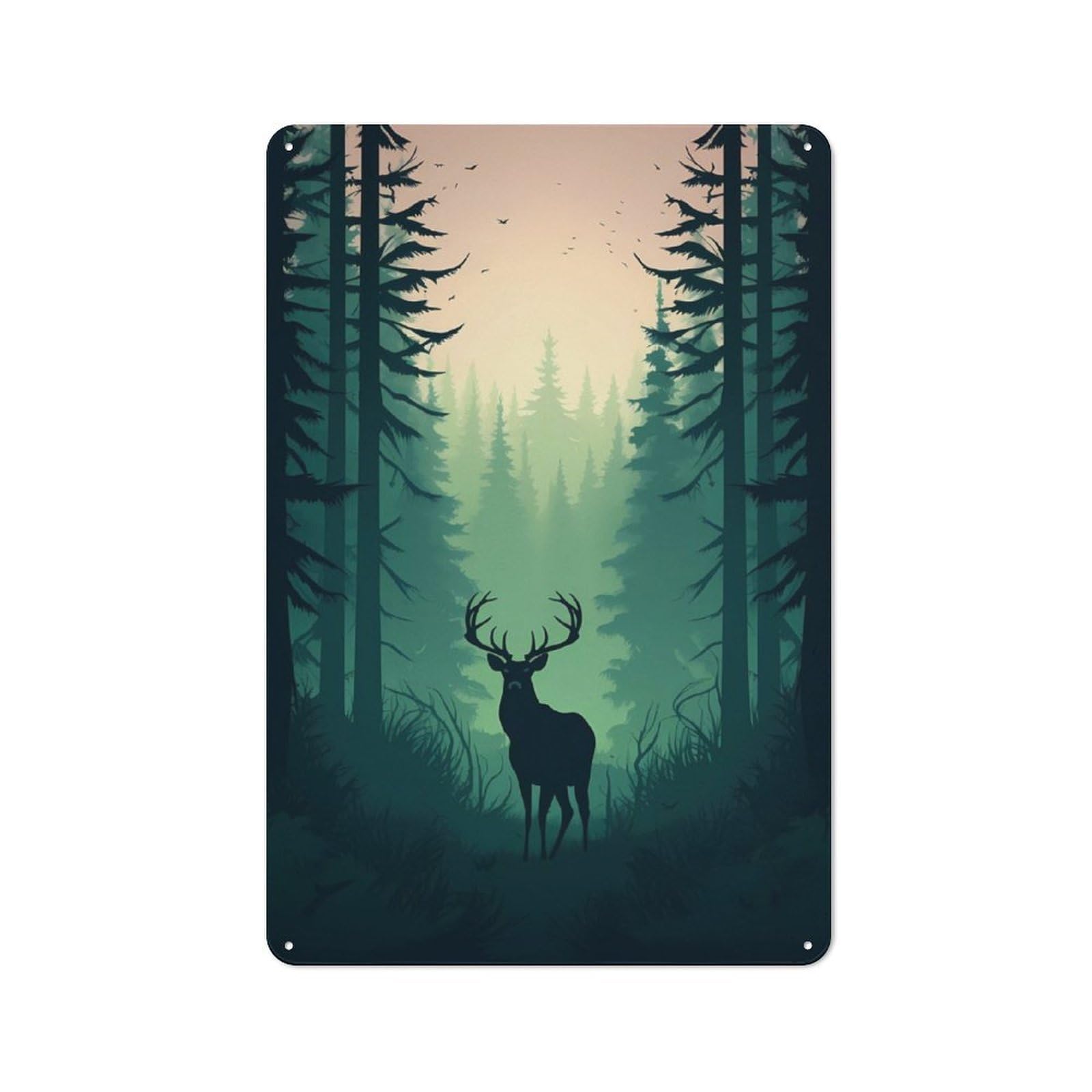 Deer Character Metal Wall Decor 30x20cm, Vintage Metal Sign for Home, Shop, Pub Or Studio Wall