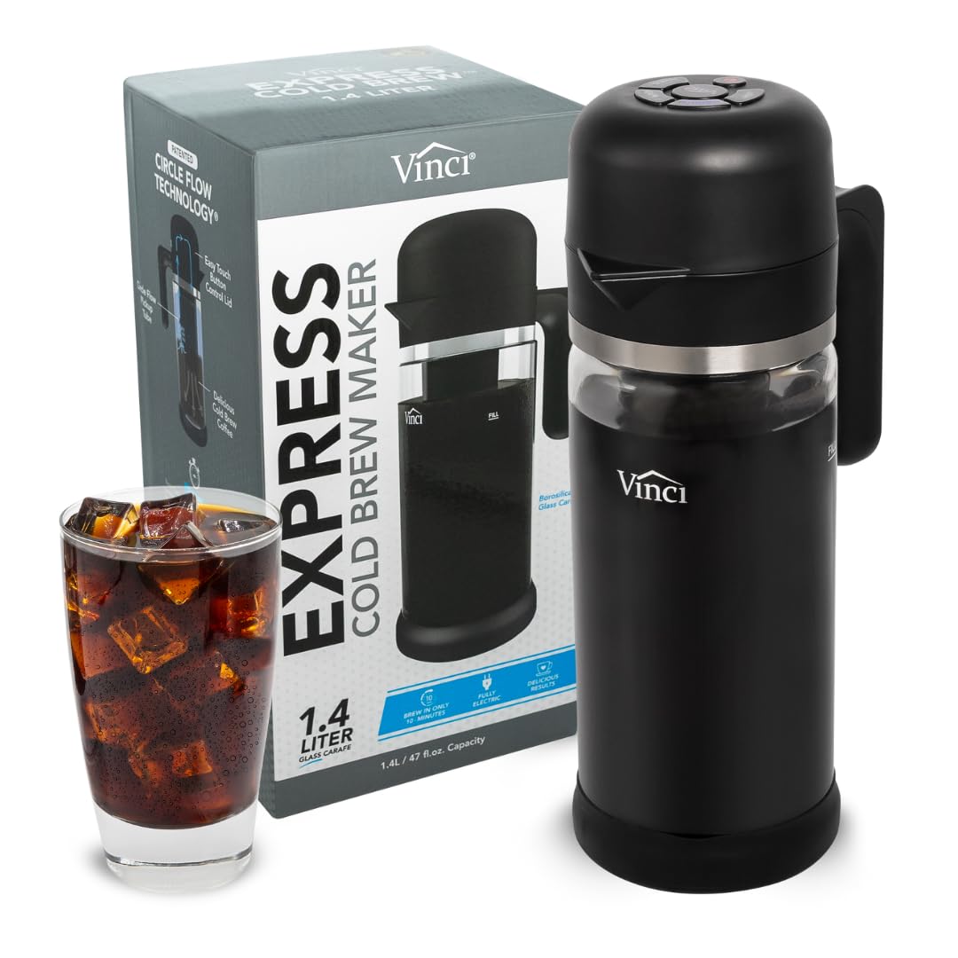 VINCI Express Cold Brew electric coffee maker with glass carafe