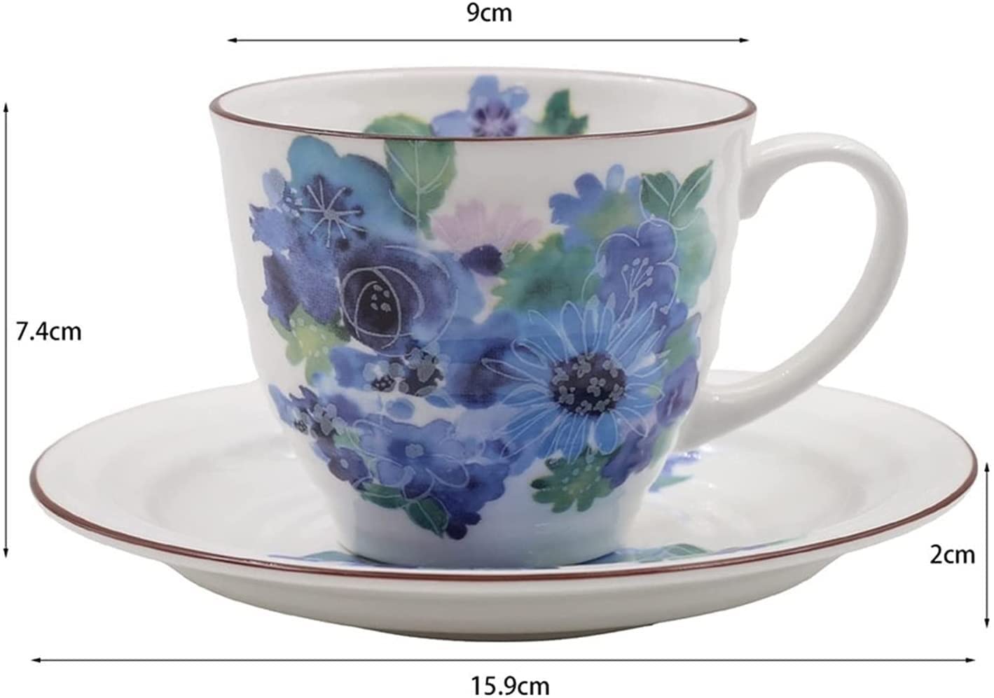 Ceramiczny Zestaw Filiżanek Do Kawy I Spodków Z Uchwytem 7,77 Uncji/230 Ml Duża Filiżanka Do Espresso, Filiżanka Do Mleka, Filiżanka Do Soku,Pink