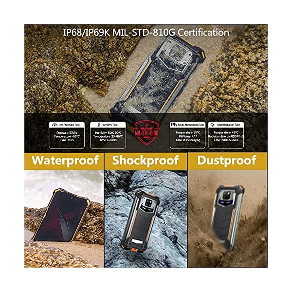 DOOGEE Rugged Smartphone Unlocked S88 Plus 10000mAh Big Battery 8GB + 128GB Android 10 Helio P70 Octa-core Waterproof Smartphone, 48MP Five Camera 4K Video 6.3" FHD+ Display Dual SIM 4G Rugged Phone