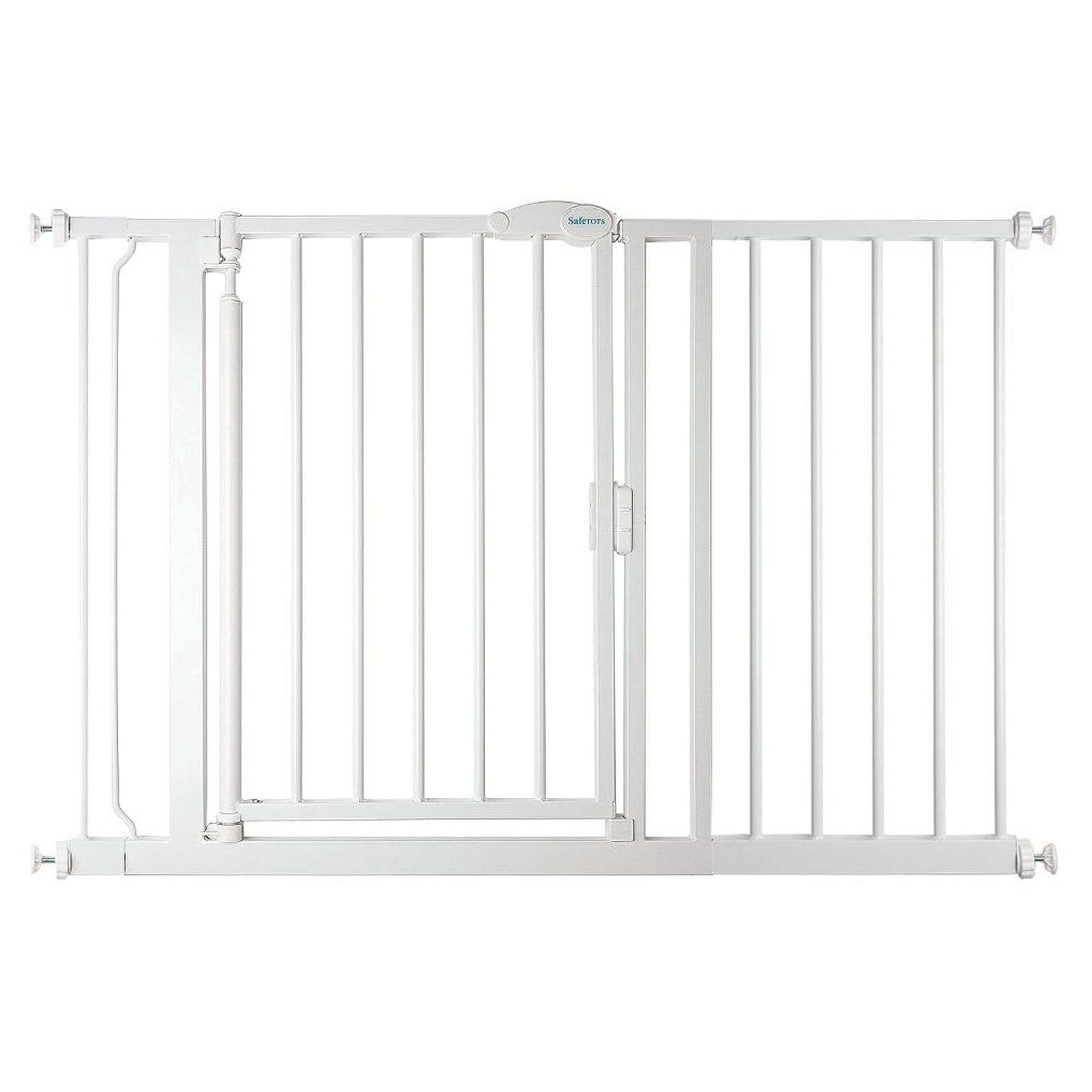 Safetots Puerta de Seguridad Autoajustable con Cierre Automático, Estrecha, 68,5cm - 75cm, Negra Mate, Puerta de bebé con cierre automático, Barrera de seguridad para niños pequeños — view 13