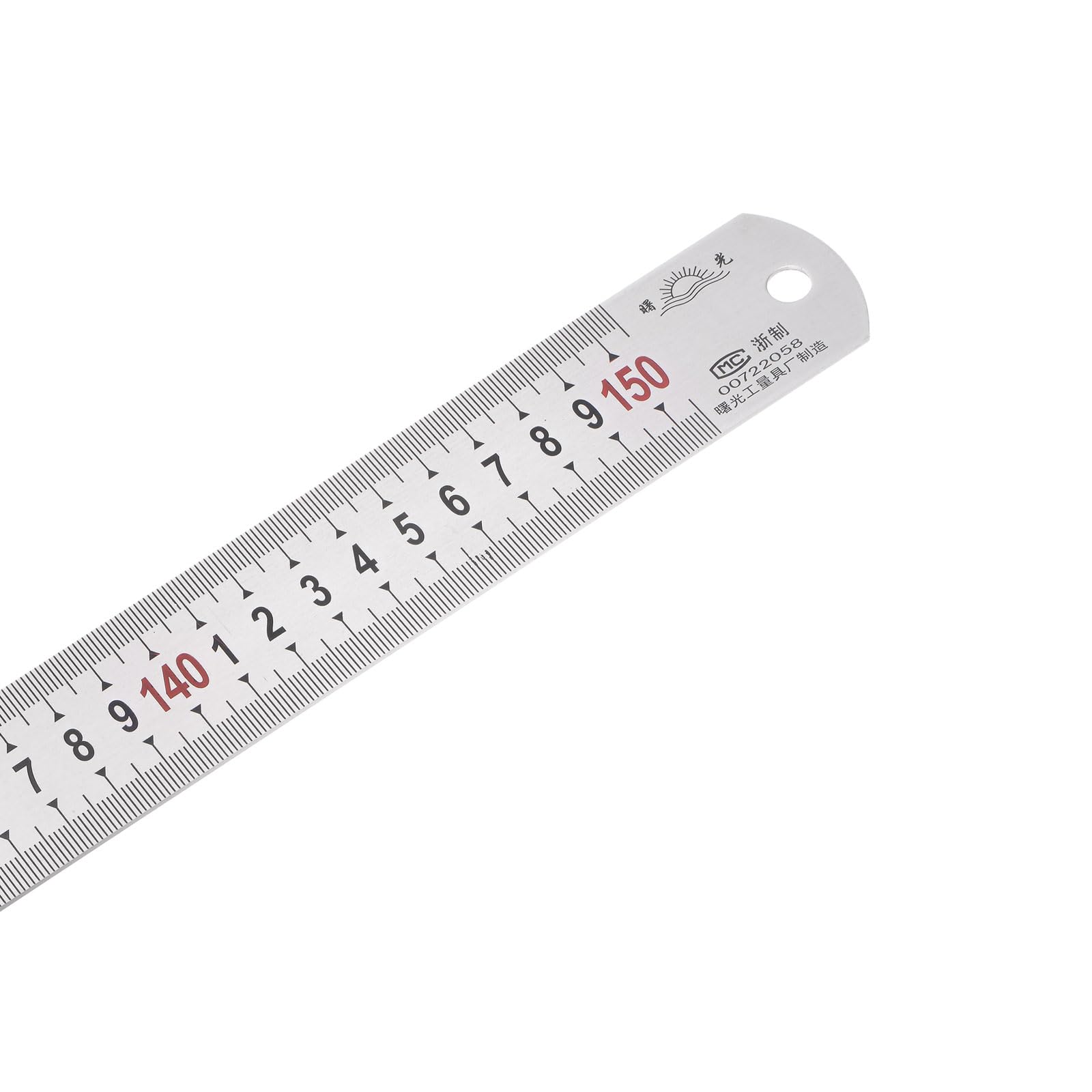 Righello in Acciaio Inossidabile - [150cm/60" x 1/16" x 1-1/2"] Strumenti di Misurazione a Doppia Lettura per Uso Progettazione Architettonica | Tono Argento