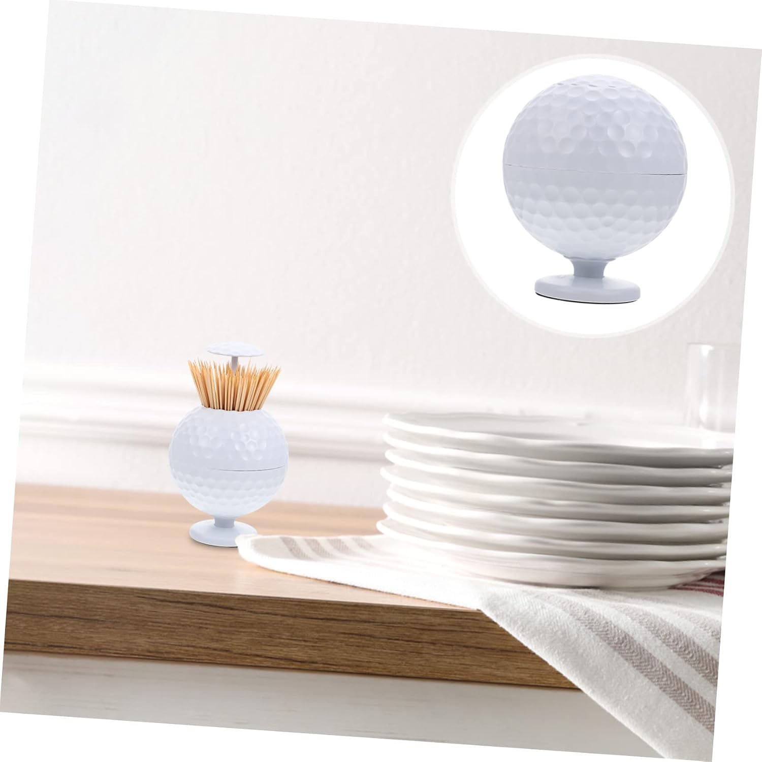 Alipis Golf Toothpick Dispenser Press Type Automatic Toothpick Holder for Restaurants Hotels and Home Use and Stylish Clean Storage