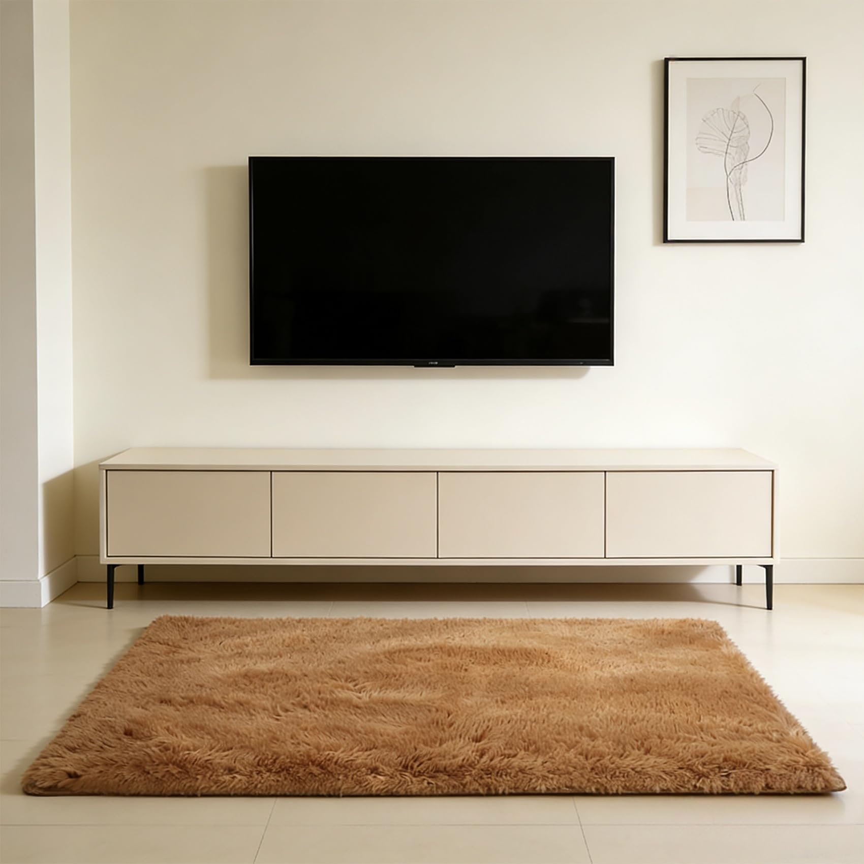 Tapis salon 230 x 195 cm doux moelleux antidérapant et moderne pour cuisine