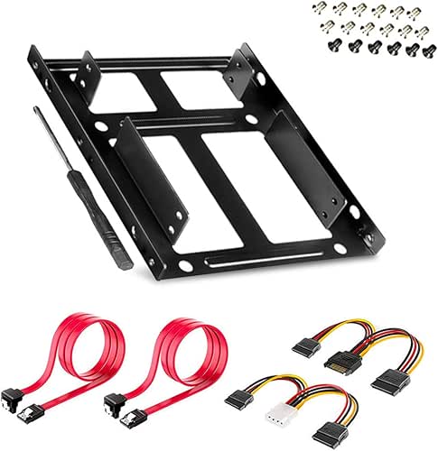 Dual SSD/HDD Metal Mounting Bracket kit 2.5 to 3.5, Convert