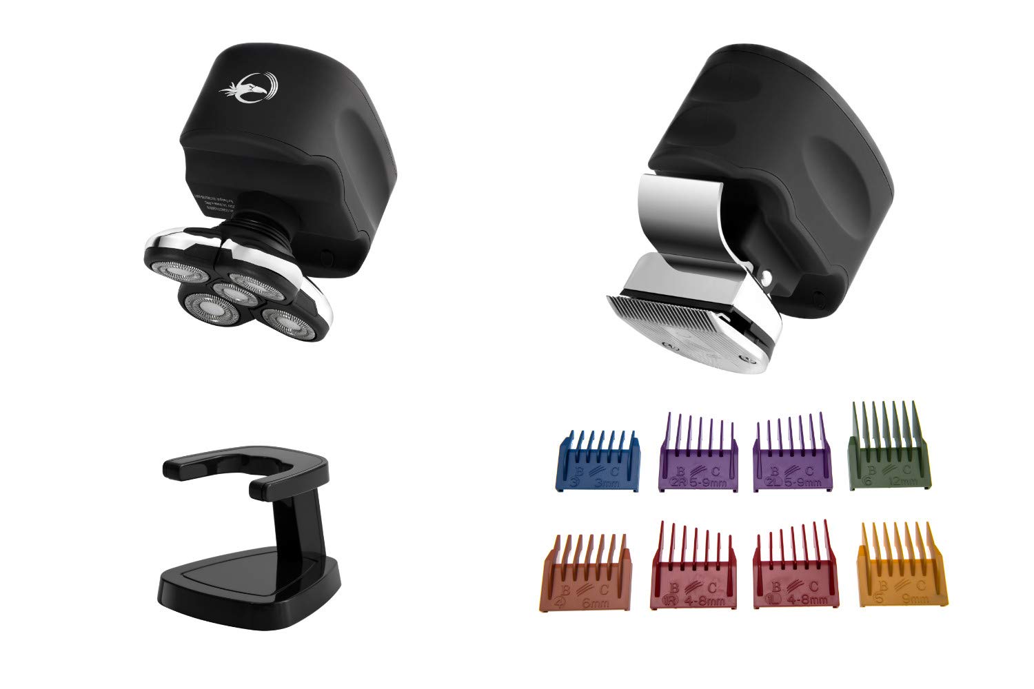 Skull Shaver Bundle: Bald Eagle X Men’s Electric Head Shaver for Head and Face (EU Plug) + Beast Clipper Men’s Electric Hair Clipper for Head, Beard and Mustache (UK Plug)