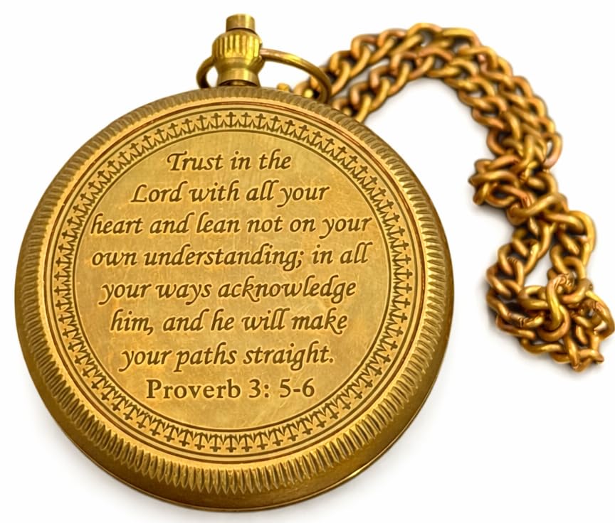 Brújula con grabado 'Confía en el Señor con todo tu corazón - Proverbios 3:5-6' con caja de madera, regalo religioso para graduación para hombres, mujeres, niñas y niños miniatura 5