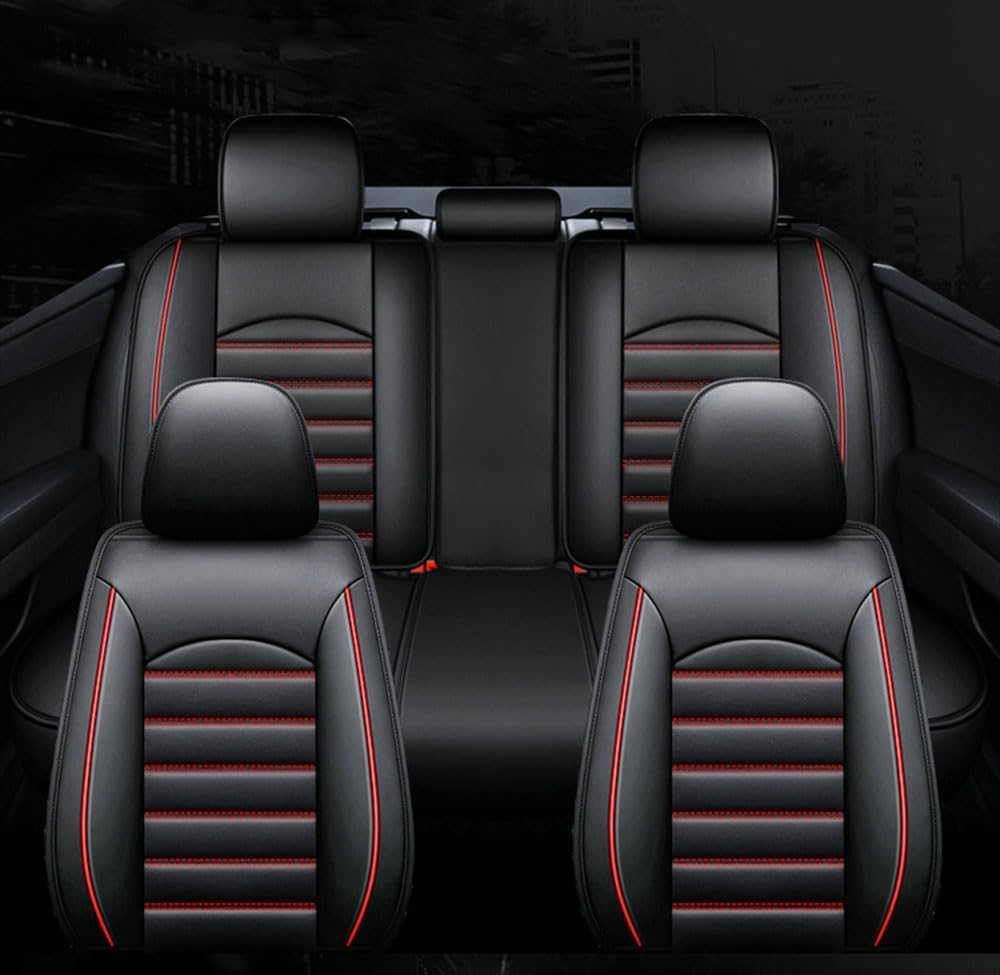 Auto Sitzbezüge Set für Hyundai I30 I-30 Wagon Kombi i30 Wagon / i30 Wagon N Line, 5 Sitzer Schonbezüge Sitzschoner Vorne Hinten Wasserdicht Sitzauflage Accessories,B-Black Red