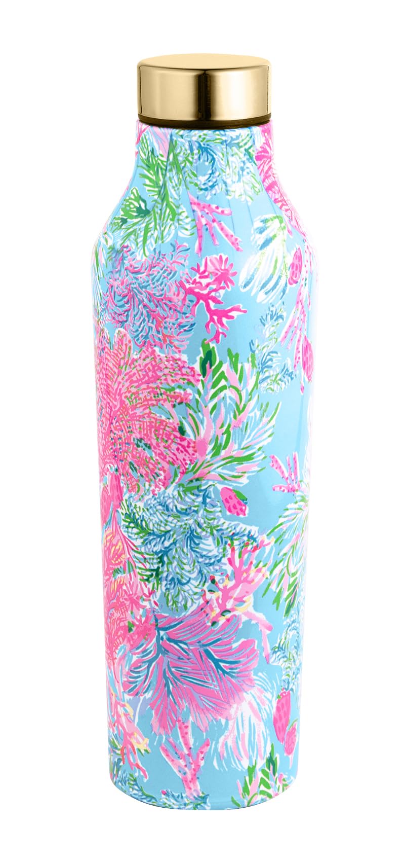 Lilly Pulitzer Stainless Steel Water Bottle, 18 Oz Metal Water Bottle, Double Wall Insulated Tumbler with Lid, Cay to my Heart