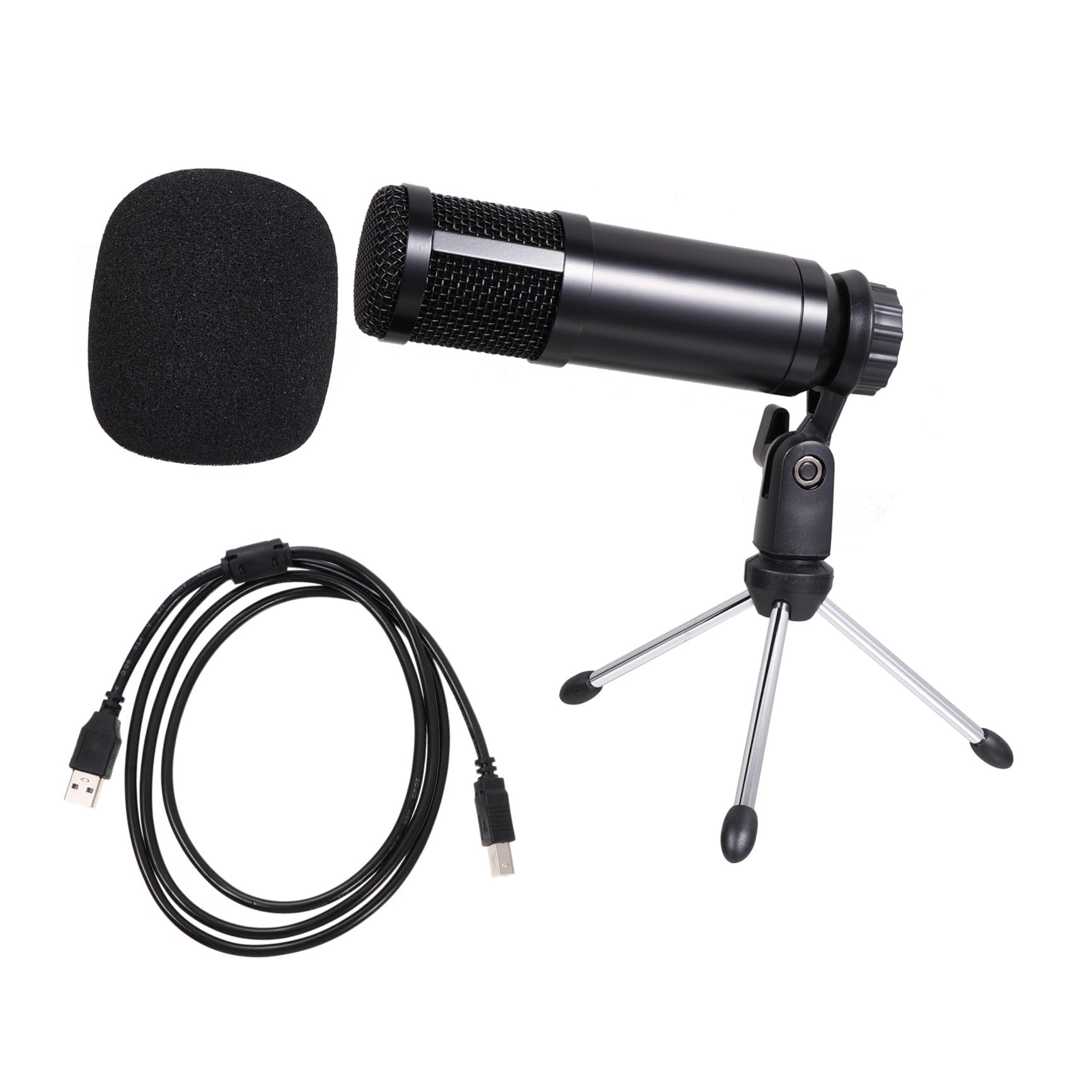 1Satz Kondensatormikrofon USB mit Stativ für PC und Laptop für Gesang Voice Chat und Livestreaming mit Rauschunterdrückung und