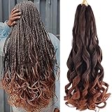 XCXINGJIA Spanish Curly Braids Hair 7 Pack Loose Wavy Spiral Curl French Crochet Braid Deep Wave...