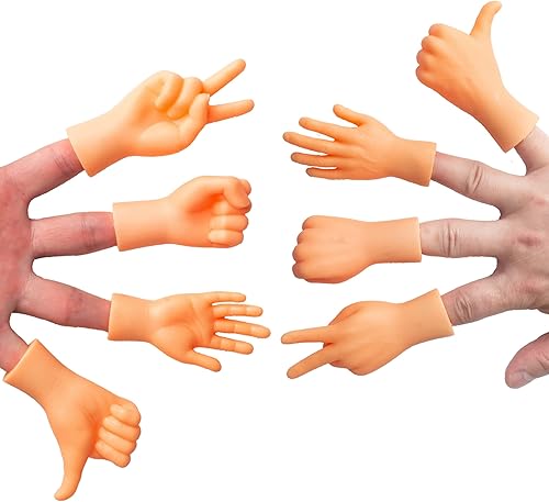 AQKILO Tiny Hands - Tijeras de papel de roca de 8 piezas, mini juego de mano izquierda y derecha, estilos mixtos para recuerdos de fiesta, juguetes