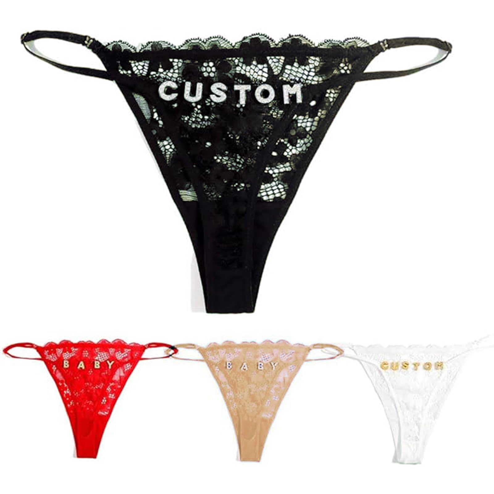 Personalised Thongs Women - Women's Lingerie Sets Panties Lacy Thong Custom Name Thong with Letters Gift for Her
