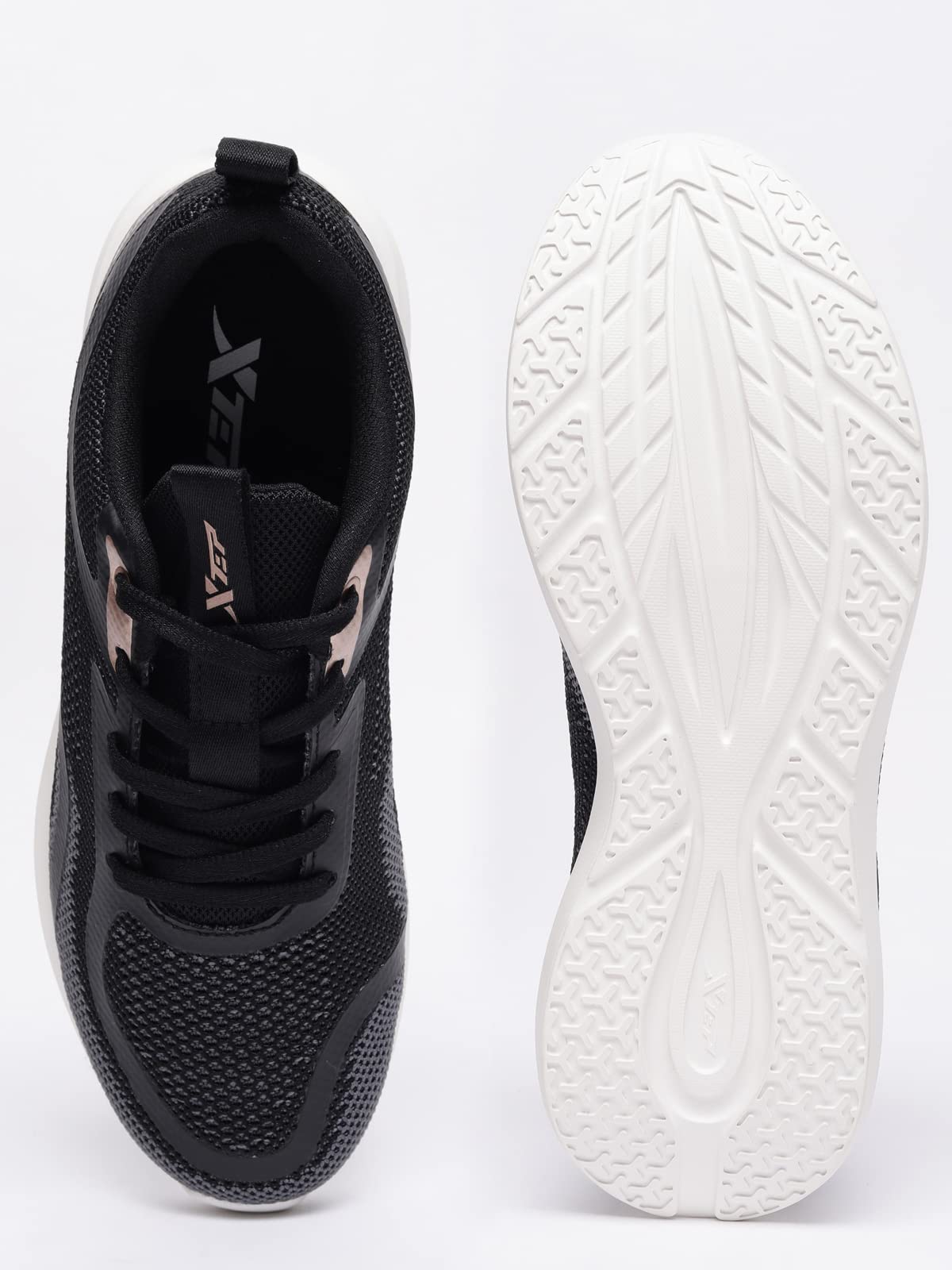 XTEP Black Lace-Up Running Shoes for Women EURO-36 3