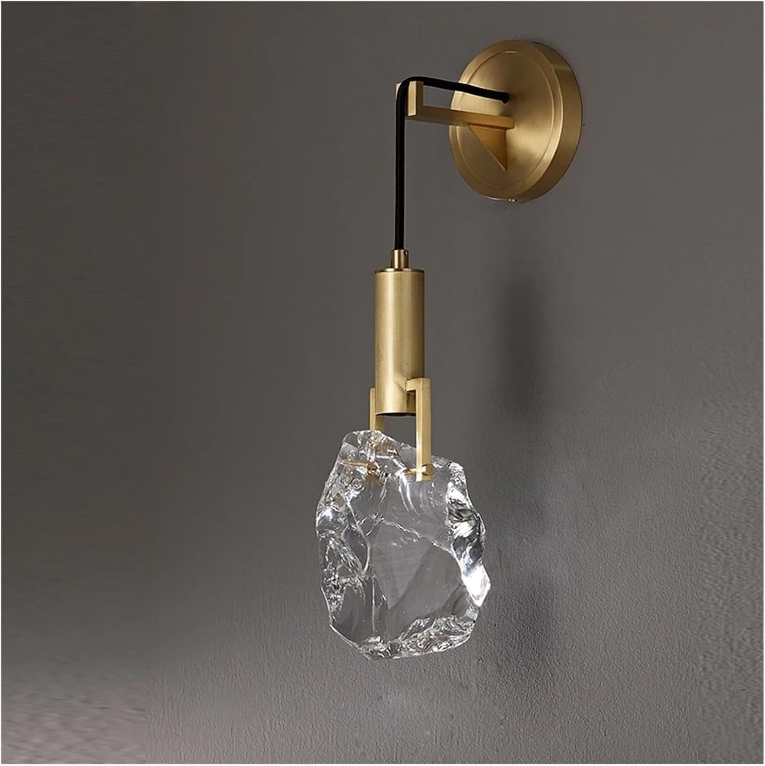CWCQGH Light Luxury Transparent Crystal Villa Wall Lamp Copper Bedside Wall Sconce Light Source Wall Light for Cloakroom Corridor Hallway Foyers