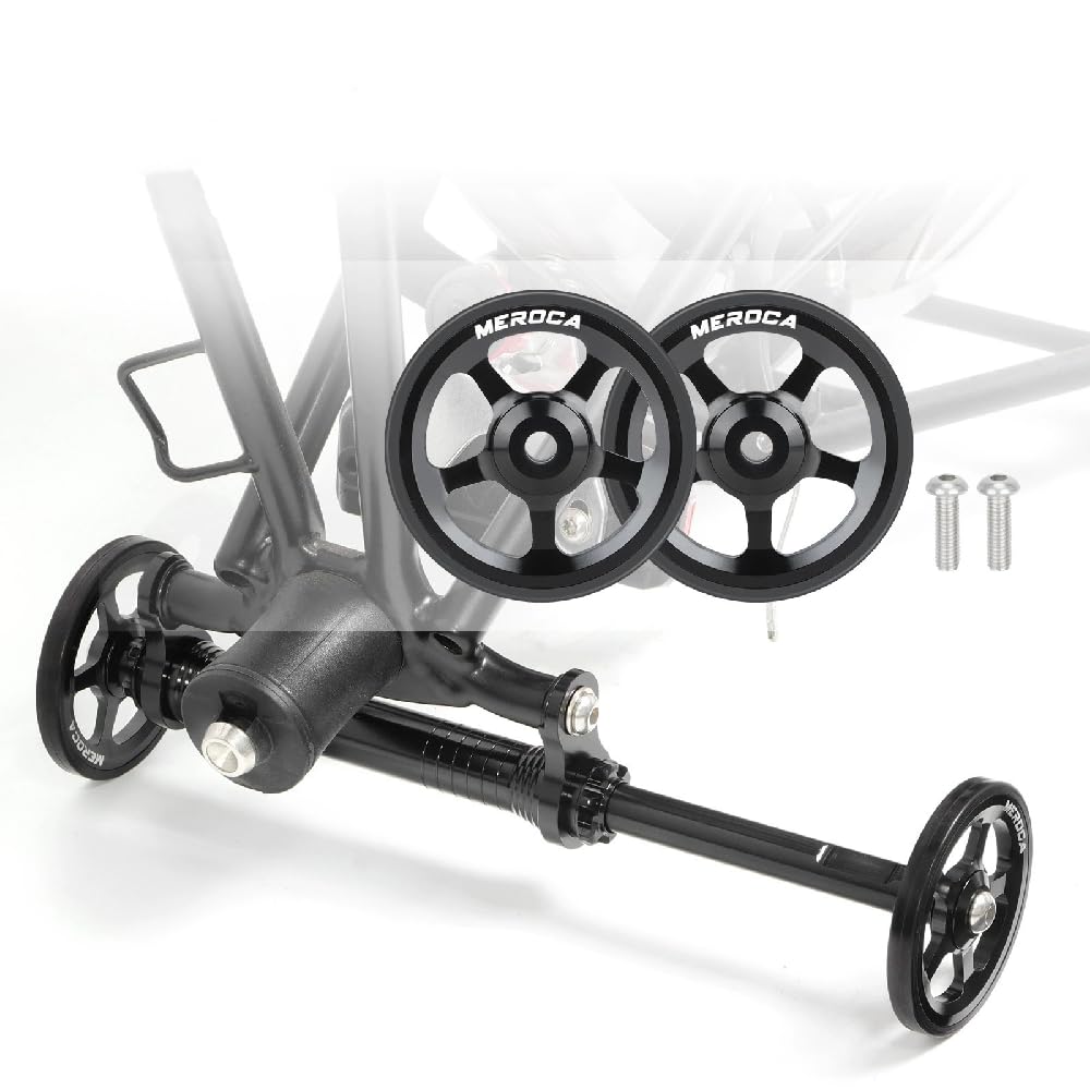 Zestaw 2 składanych kółek 60 mm do roweru Brompton, typu Easy Wheel, z aluminium (czarne).