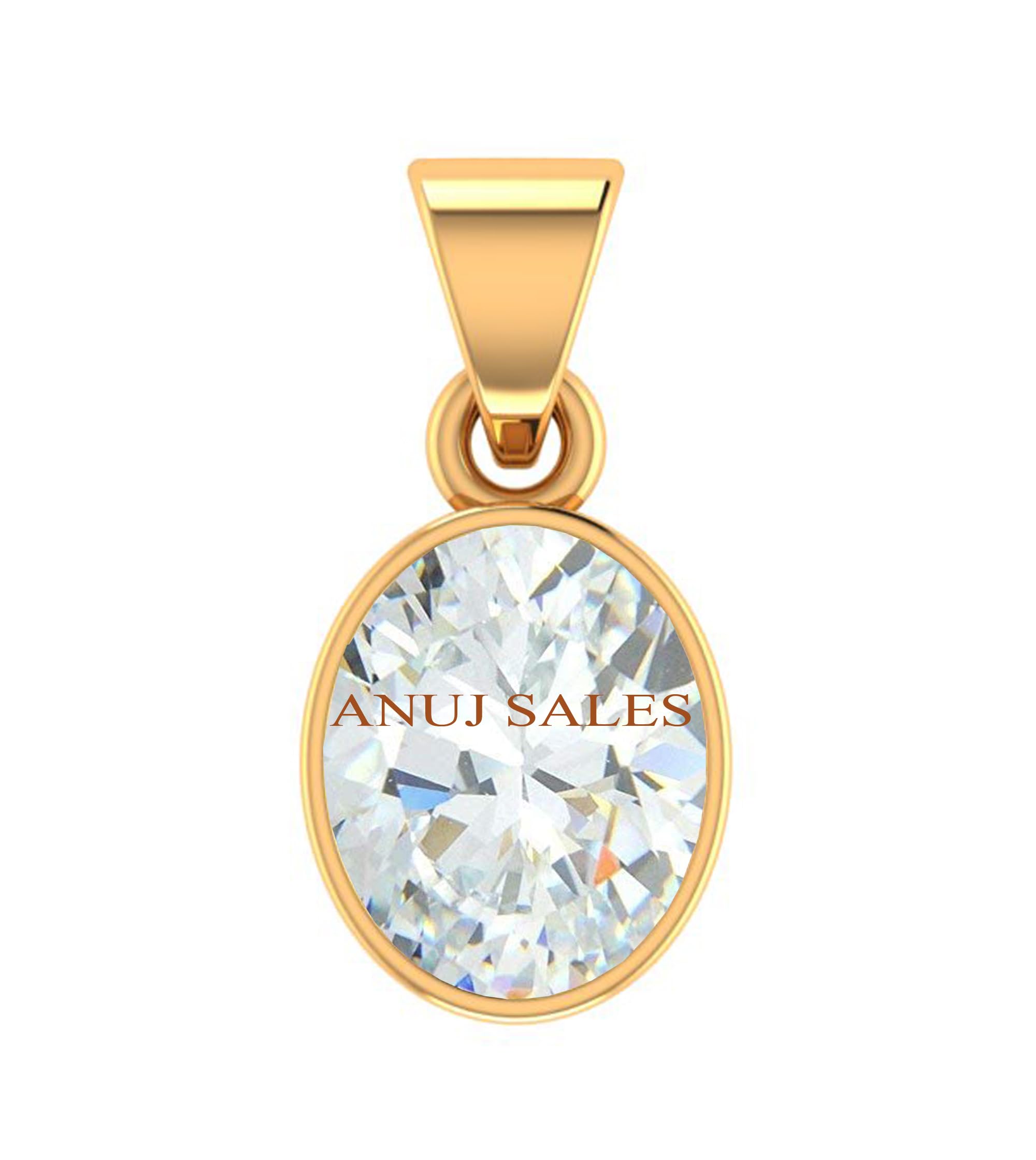 anuj sales 15.25 Ratti Zircon Natural Stone Pendant Gold Plated Metal Zircon Pendant for Men and Women-picture-45