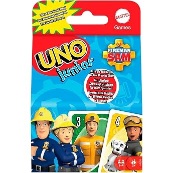 Mattel Games HFC80 - UNO Junior Fireman Sam Card Game with 56 Cards for 2-4 Players Toy from 3 Years