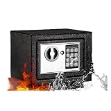 Small Fireproof Safe Box with Electronic Keypad, Large Capacity Security Safe for Home and Office, Protect Valuables, Documents, Jewelry, Cash（9.1' x 6.7' x 6.7''）