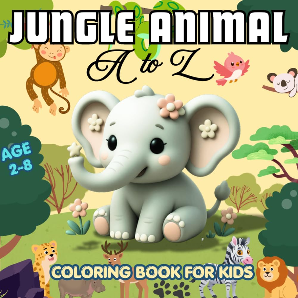 Jungle Animal: Coloring Book For Kids
