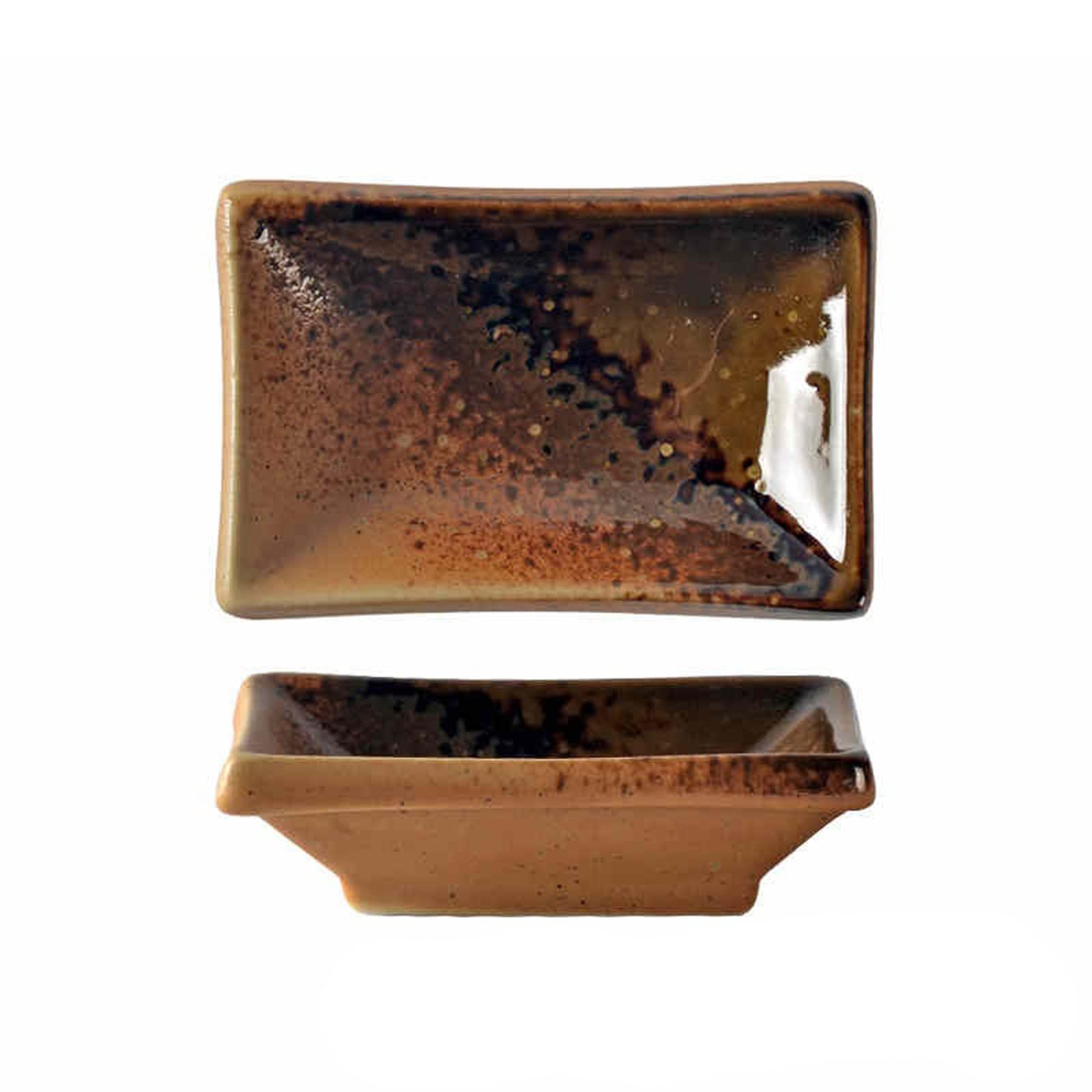 OTQEFTN Small Dessert Bowls Ceramic Small Square Sauce Dish Japanese Style Sushi Dish Flavoring Sushi Mustard Plate Soy Sauce Blossom Pepper Tray Dipping Saucers