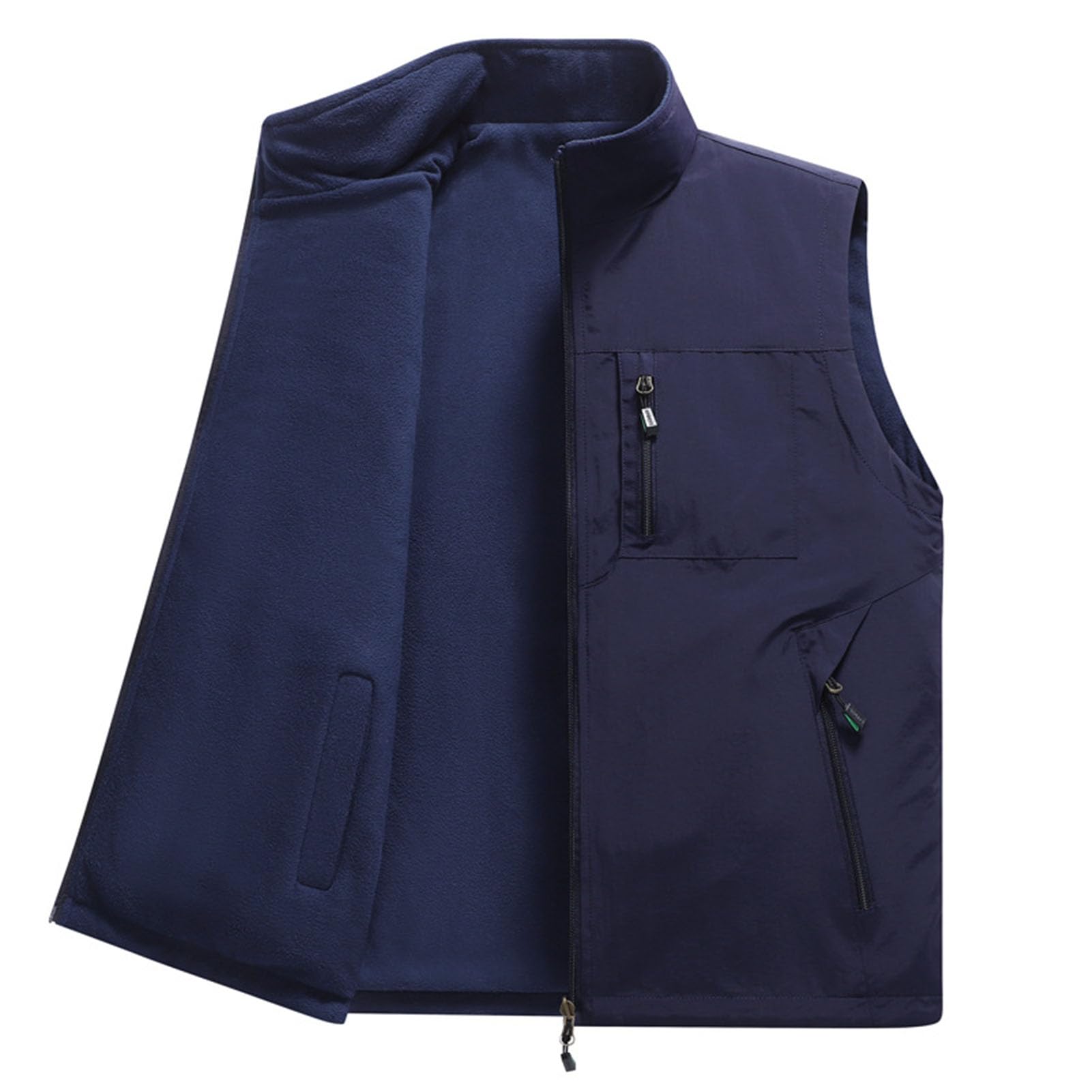 Dark Blue,M, 1Gilet Casual da Esterno da Uomo, Giacca Invernale da Pesca da Viaggio All'Aperto, Gilet da Viaggio da Pesca Safari da Lavoro All'Aperto