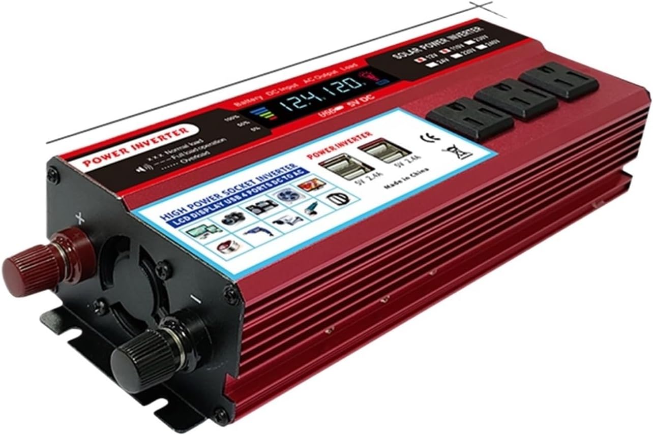 1pcs 12V to 110V AC 850-950W Solar Power Inverter Sine Wave Inverter High Efficiency Home Car RV Solar Power Converter Display