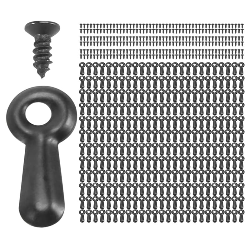 Image of 300 Picture Turn Button Fasteners Photo Frame Hardware And 300 Screws For Craft, Hanging, Drawing, Black - (Color: Black)