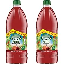 Summer Fruits 2L X Pack Of 2 - Great Tasting Fruit Squash - Real Fruit In Every Drop - Features No Added Sugar, No Artificial Colours Or Flavours.